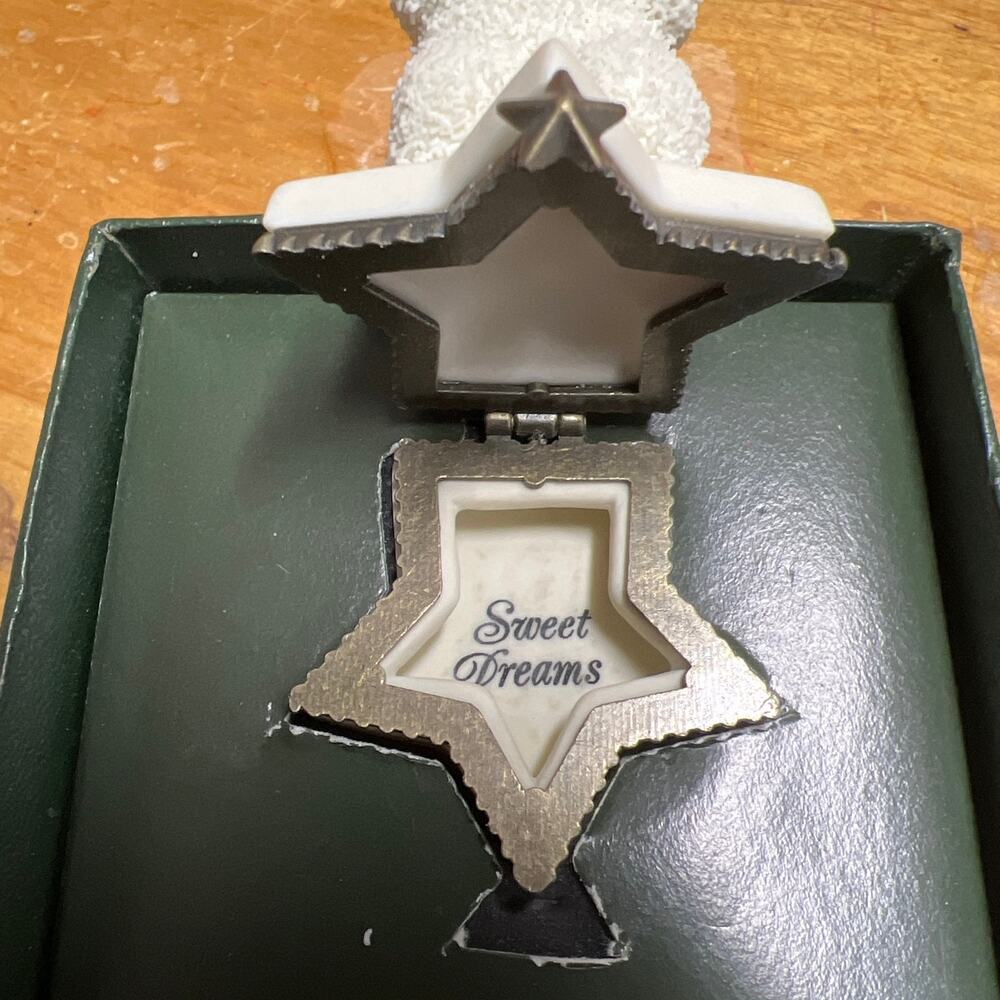 Vintage Snowbabies Angel Department 56 Sweet Dreams Bisque Porcelain Hinged Box - Picture 3 of 4
